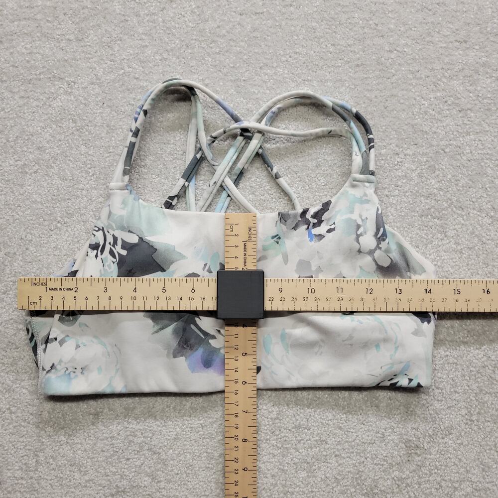 Athleta Floral Strappy Sports Bra Women's Medium Light Support Yoga Training - Picture 4 of 4